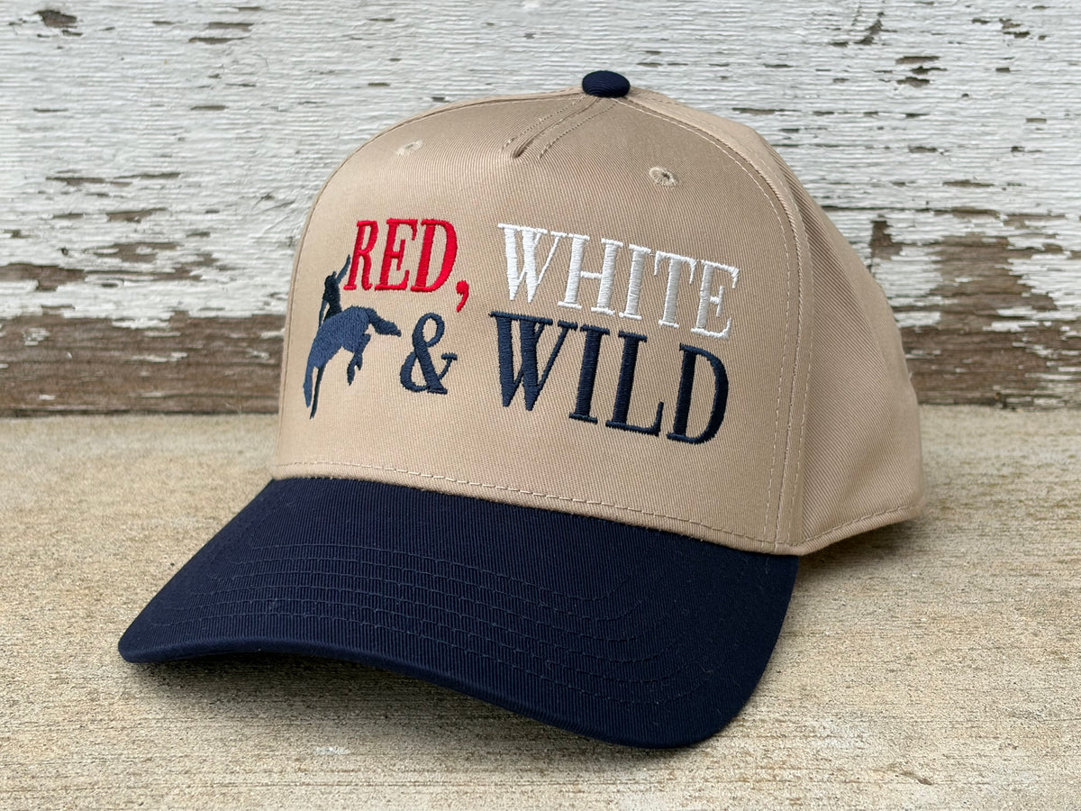 Red, White, and Wild Canvas Embroidered Hat | Patriotic