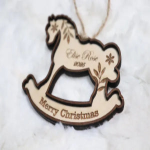 Custom Rocking Horse Ornament | Western Baby Ornament