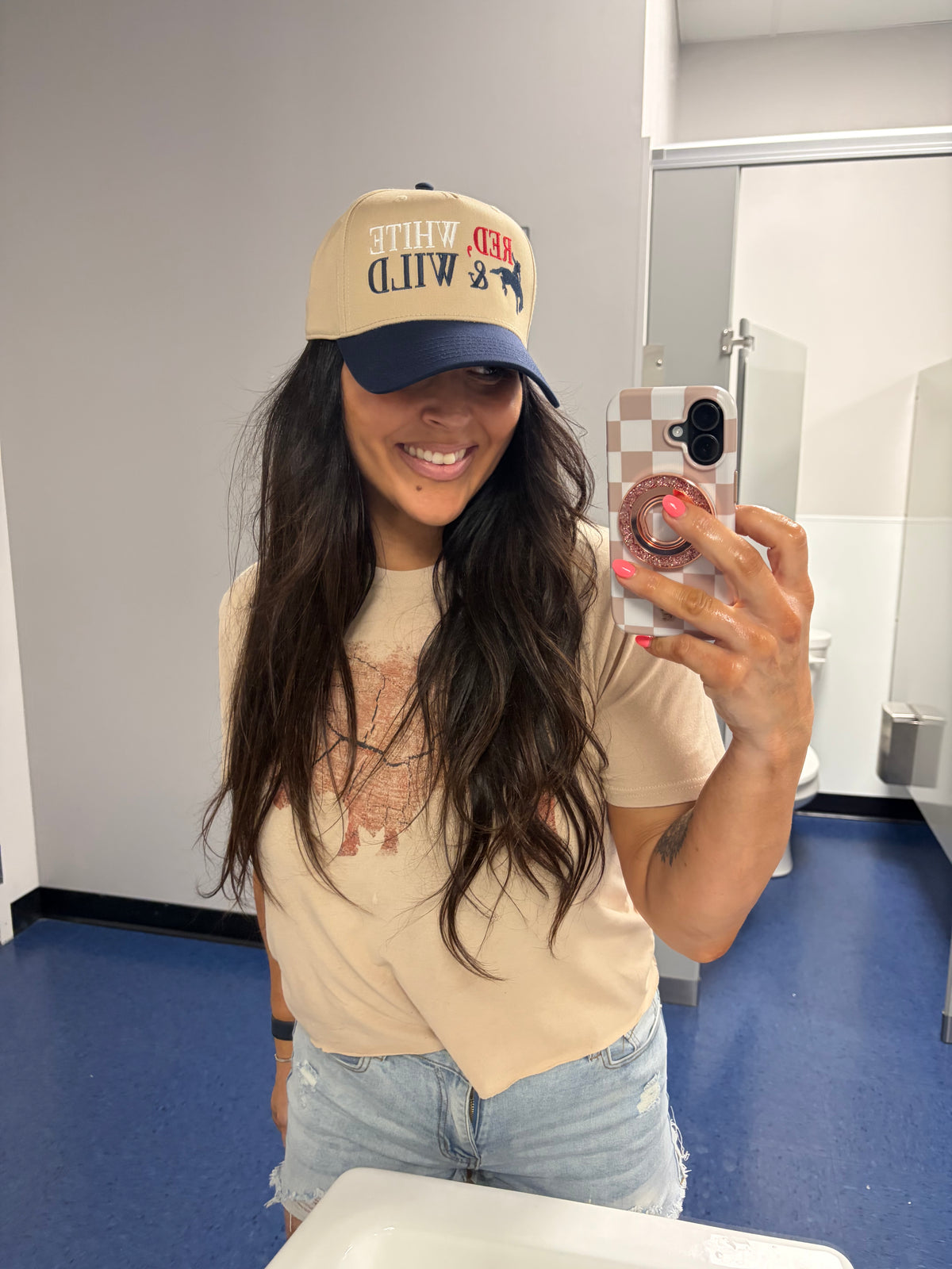 Red, White, and Wild Canvas Embroidered Hat | Patriotic