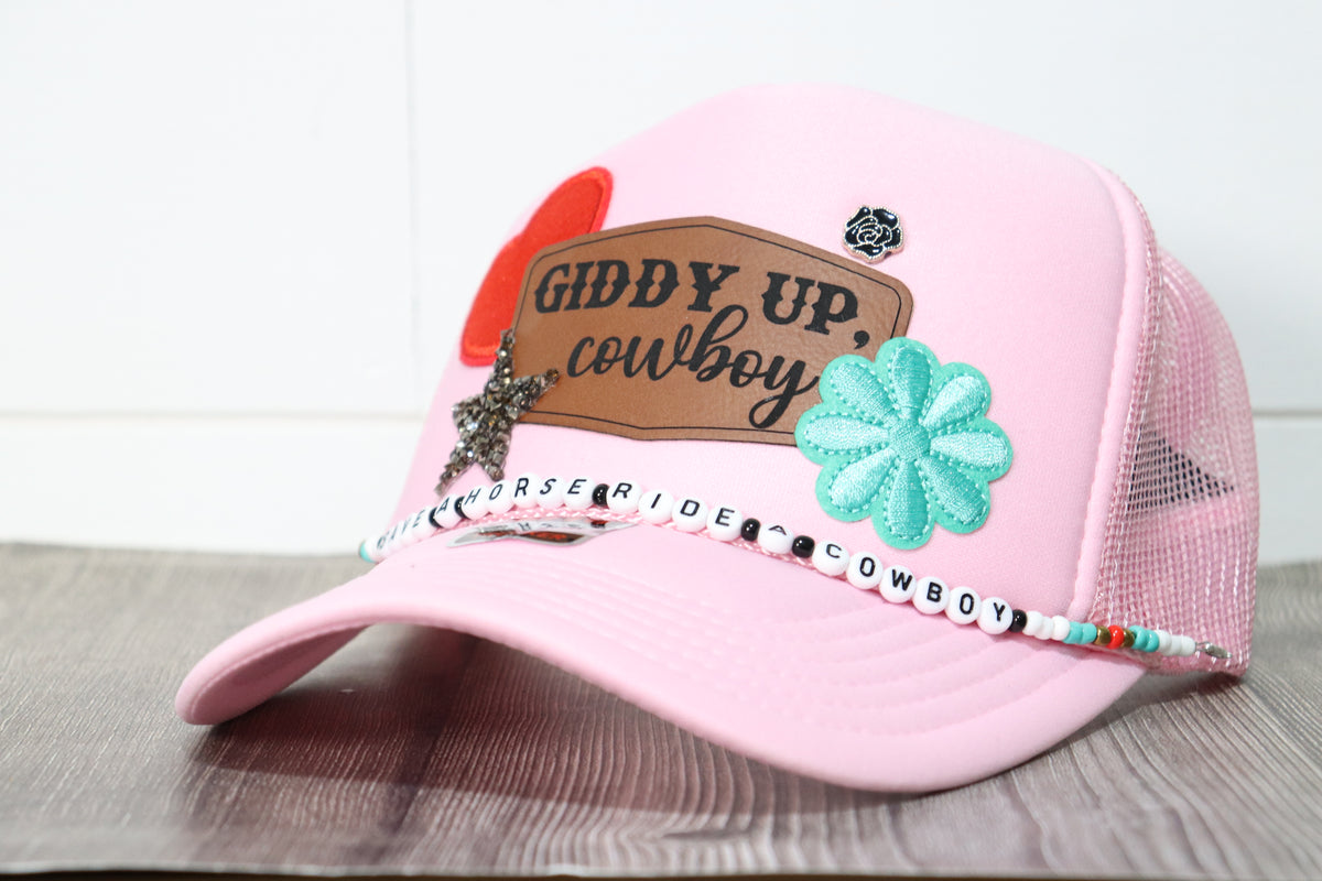 Giddy Up Cowboy Patchy Foam Trucker with Hat Chain | CLEARANCE