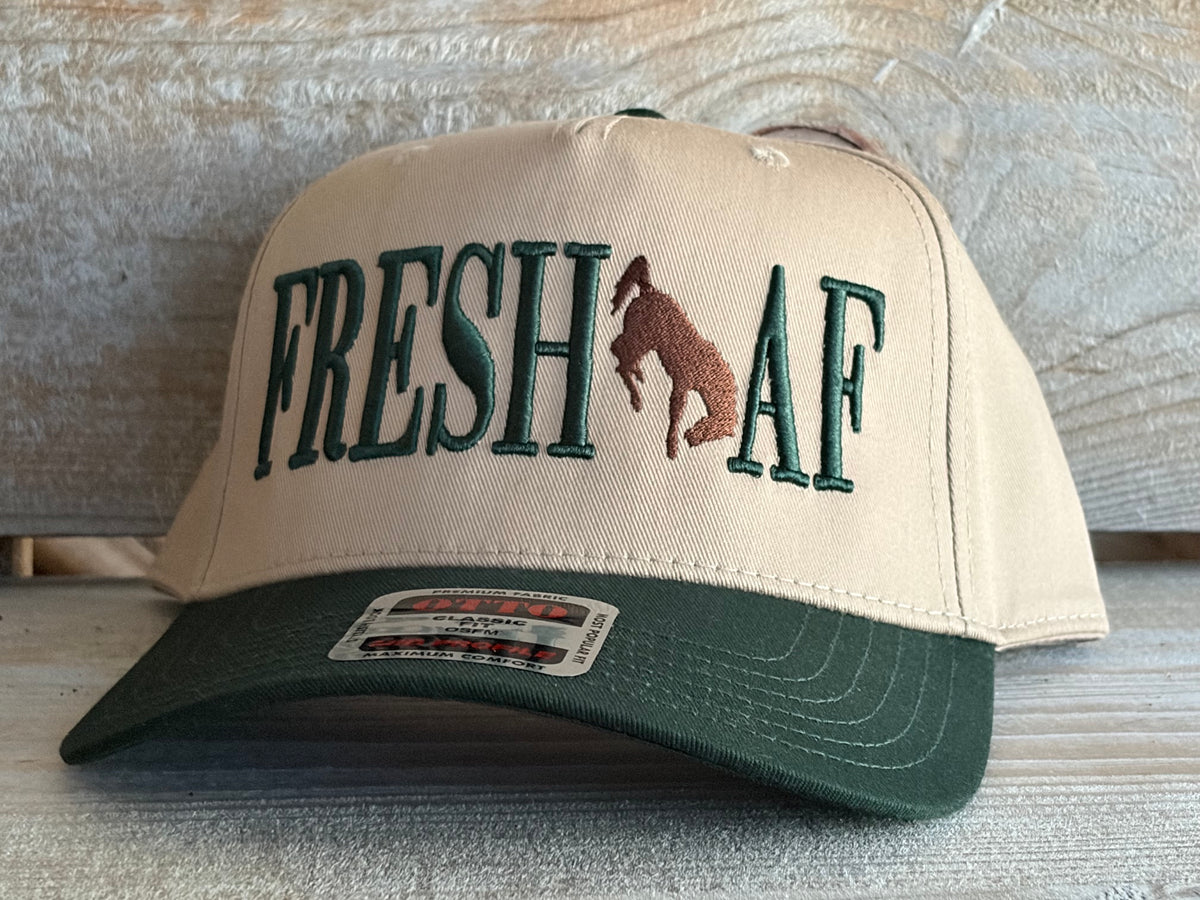 Fresh AF Hat | Embroidered Bucking Horse Canvas Hat