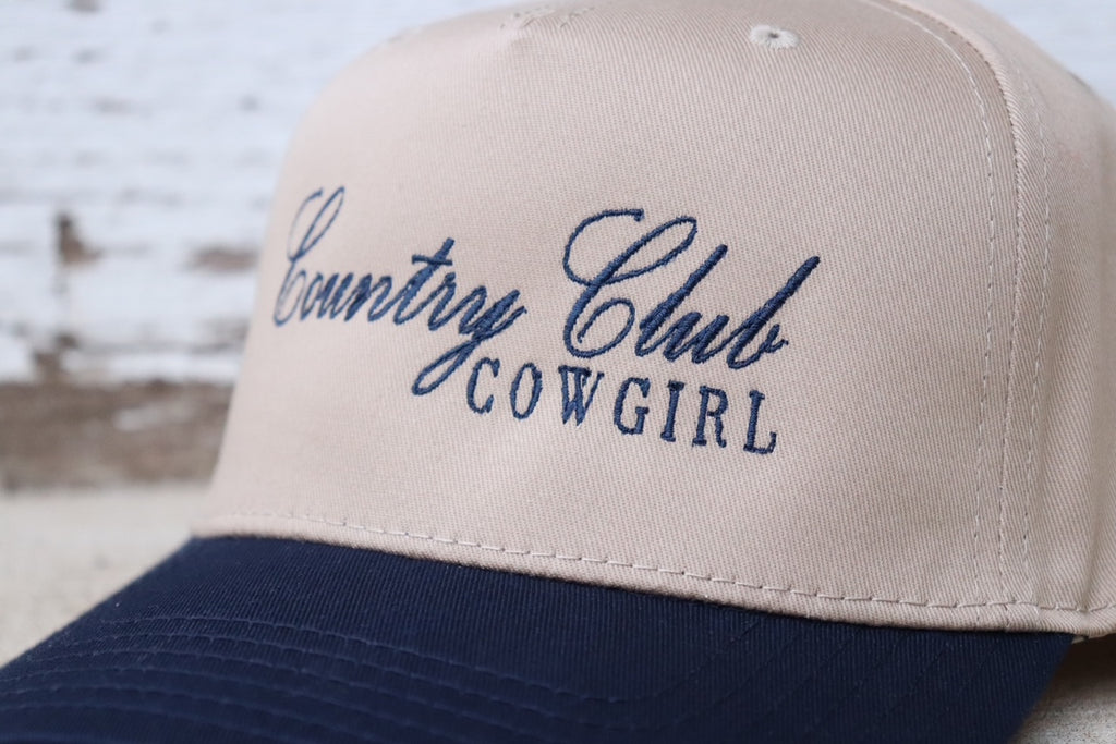Country Club Cowgirl Canvas Embroidered Hat | CLEARANCE
