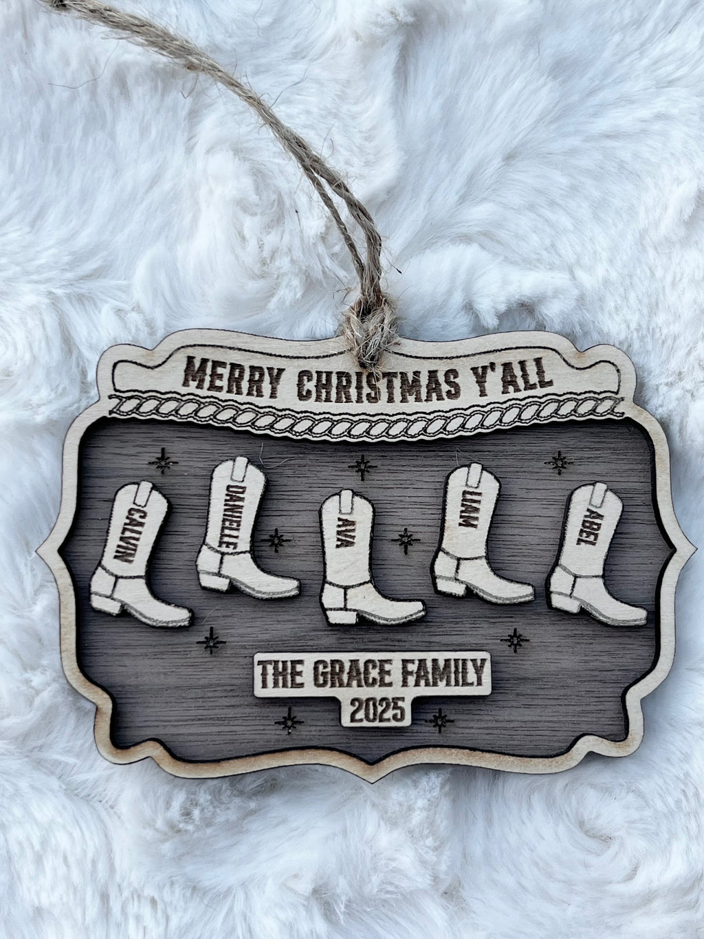 Family Cowboy Boots on Buckle Ornament | Cowboy Christmas