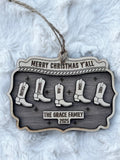Family Cowboy Boots on Buckle Ornament | Cowboy Christmas