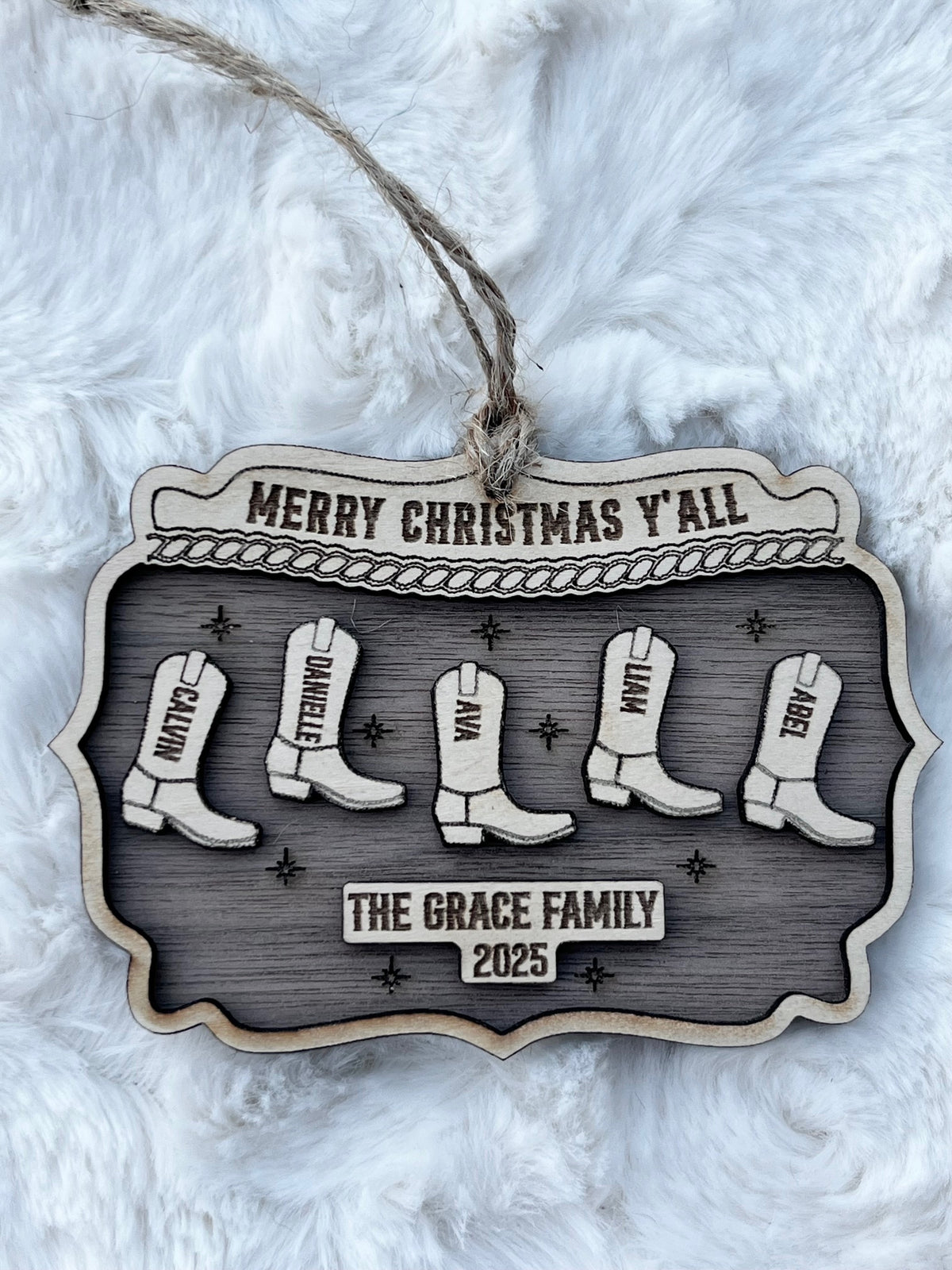 Family Cowboy Boots on Buckle Ornament | Cowboy Christmas