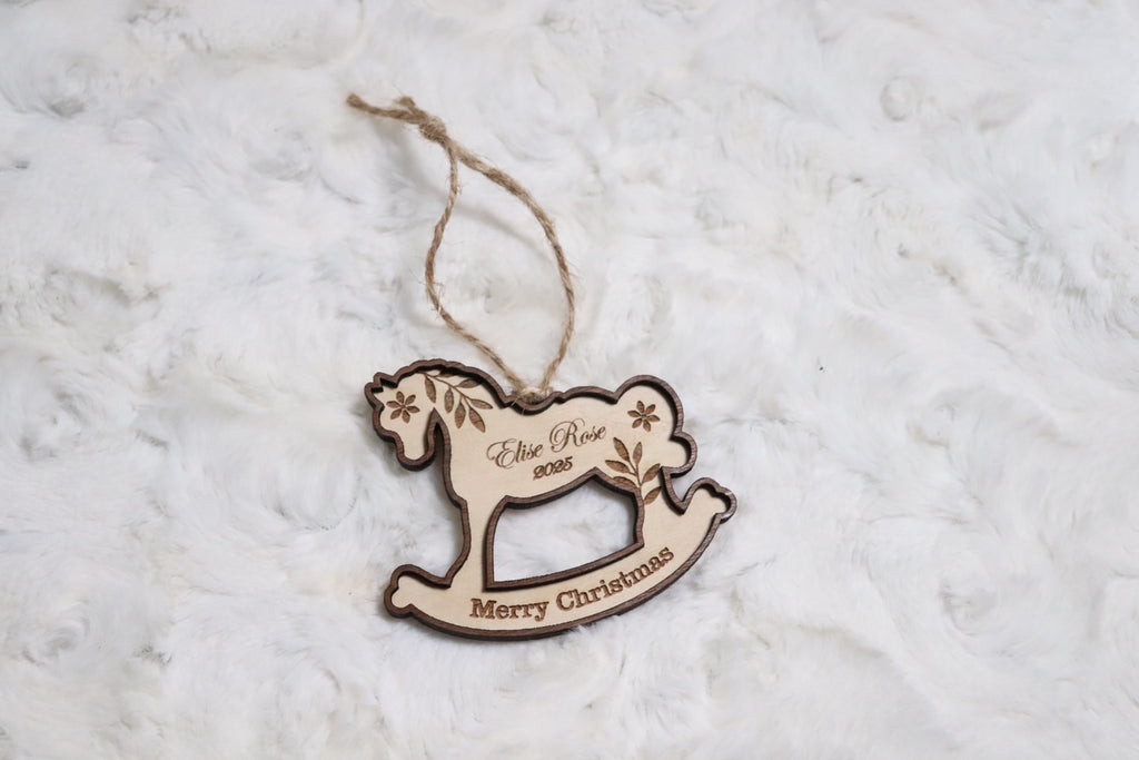 Custom Rocking Horse Ornament | Western Baby Ornament