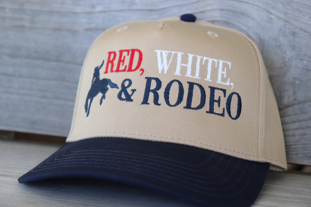 Red, White, and Rodeo Canvas Trucker Hat