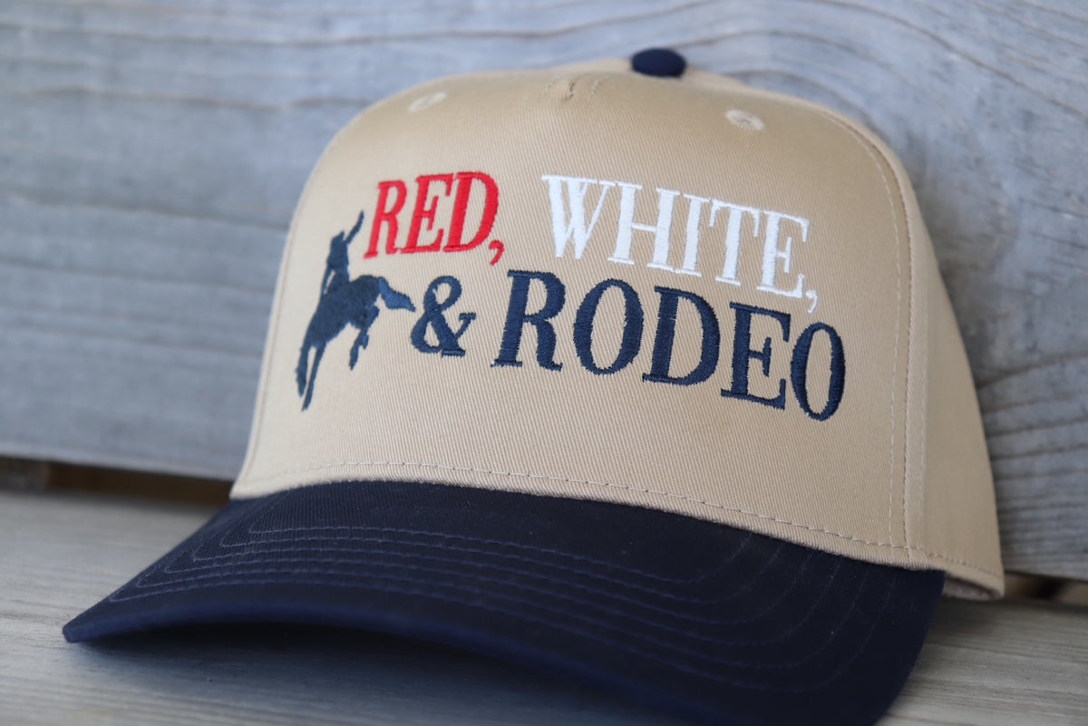Red, White, and Rodeo Canvas Trucker Hat