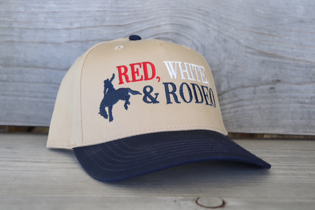 Red, White, and Rodeo Canvas Trucker Hat
