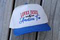 Loves Jesus and America Too Canvas Embroidered Hat