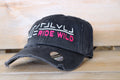 Ride Wild Distressed Unstructured Hat | Custom Mustang Freeze Brand