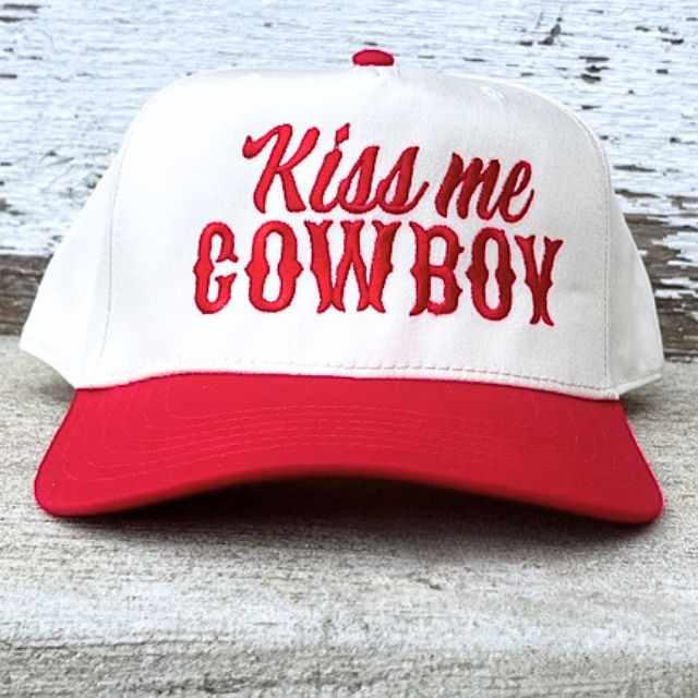 Kiss Me Cowboy Canvas Trucker | CLEARANCE