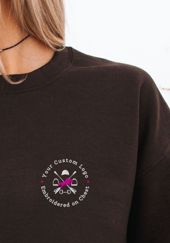 Custom Left Chest Embroidered Logo | Business Crewneck