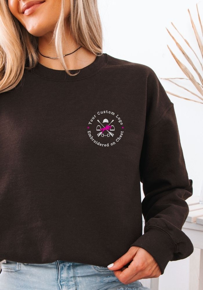 Custom Left Chest Embroidered Logo | Business Crewneck