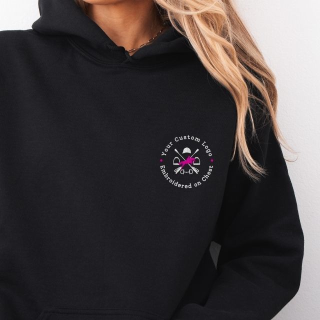 Custom Left Chest Embroidered Logo Hoodie | Business Hoodie