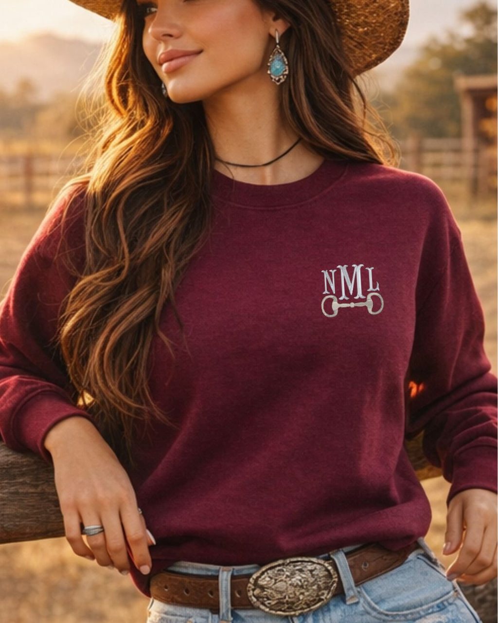 Snaffle Bit Monogram Crewneck | Personalized