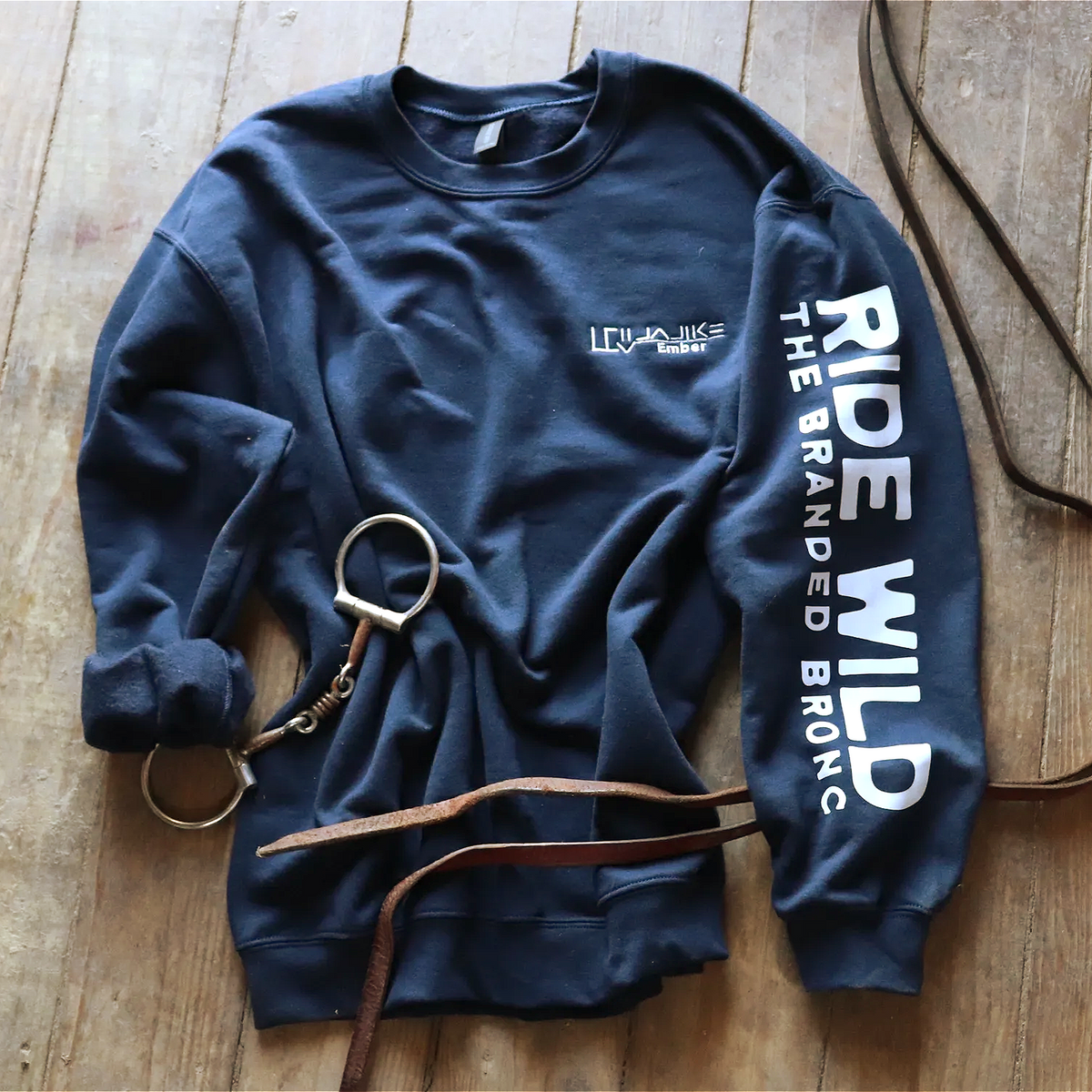 Ride Wild Crewneck | Custom Mustang Freeze Brand Crewneck