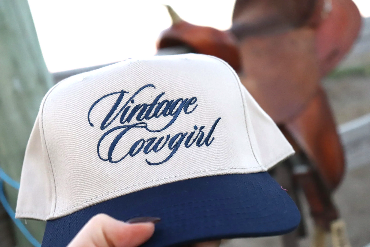 Vintage Cowgirl Embroidered Hat