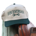 Equestrian/Snaffle Bit Embroidered Canvas Hat - Hunter Green | CLEARANCE