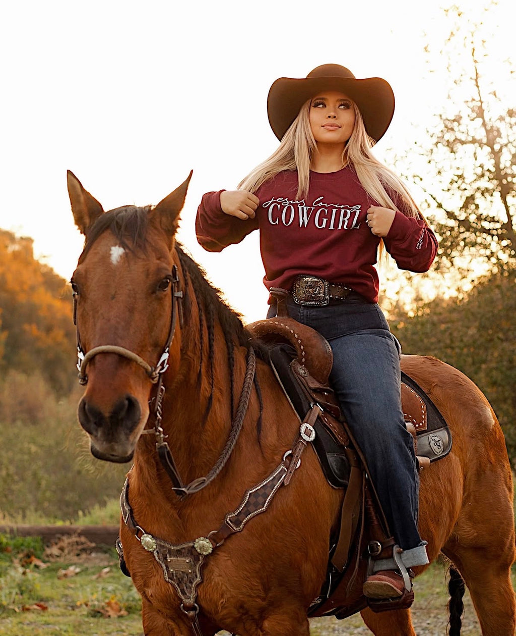 Jesus Loving Cowgirl Crewneck