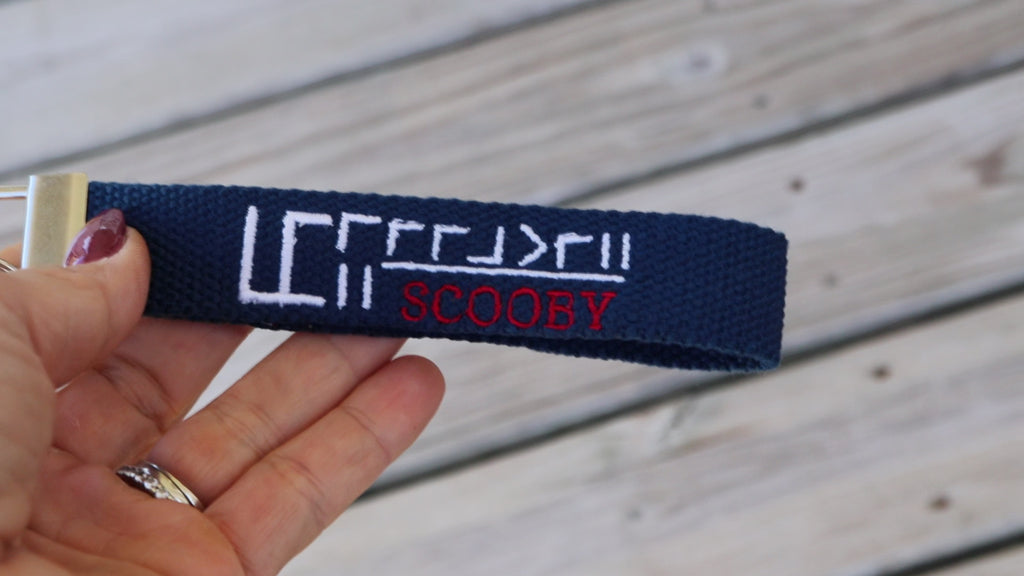 Mustang Freeze Brand + NAME Embroidered Wristlet  | Custom Strap Keychain